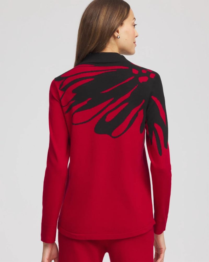 Chicos Zenergy® Luxe Printed Pullover Top - CARMINE RED