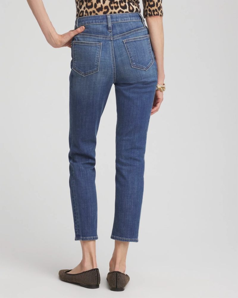 Chicos Girlfriend Slim Cropped Jeans - MARIA INDIGO