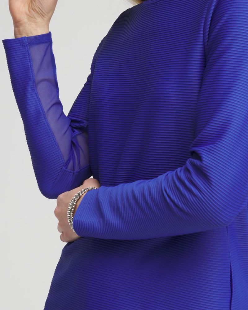 Chicos Zenergy® UPF Crew Neck Mesh-Inset Pullover - RICH COBALT
