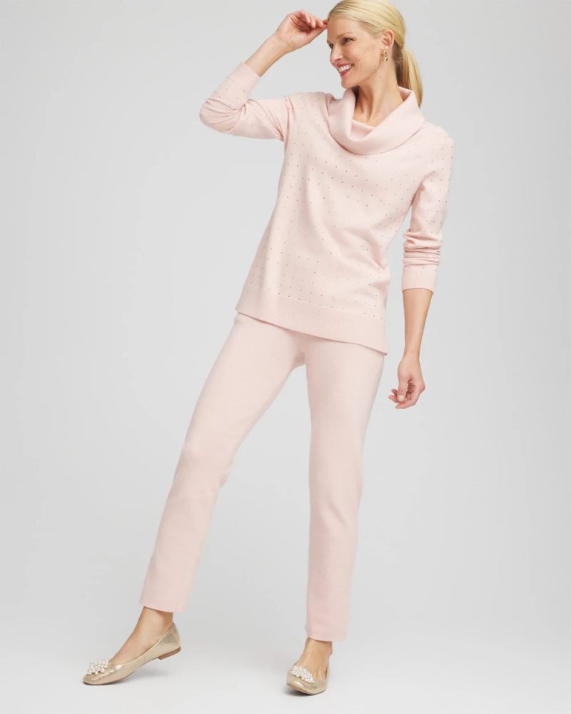Chicos Zenergy® Luxe Diamante Cowlneck Tunic - ROSE SMOKE