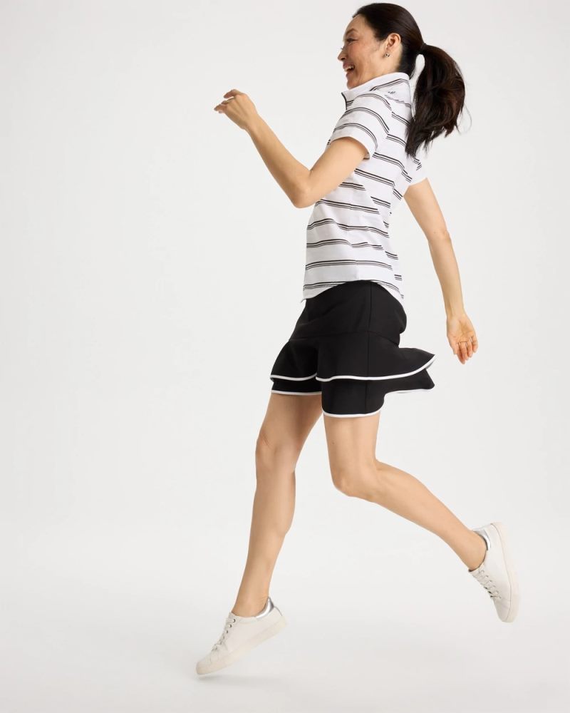 Chicos Zenergy® UPF Contrast Tulip Hem Skort - BLACK