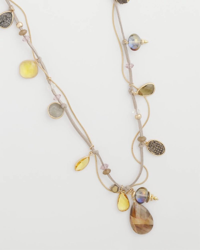 Chicos Drop Off Pendant Necklace - NEUTRAL