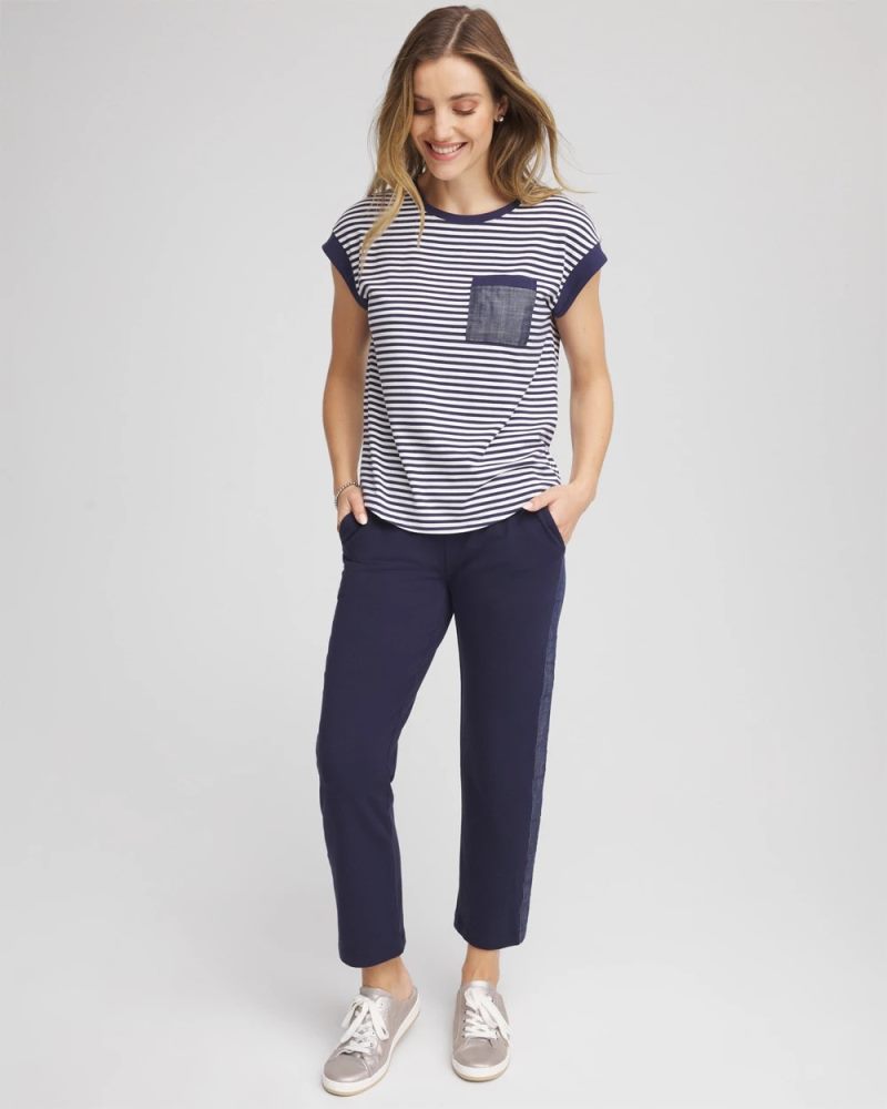 Chicos Zenergy® UPF Striped Tee - PASSPORT BLUE