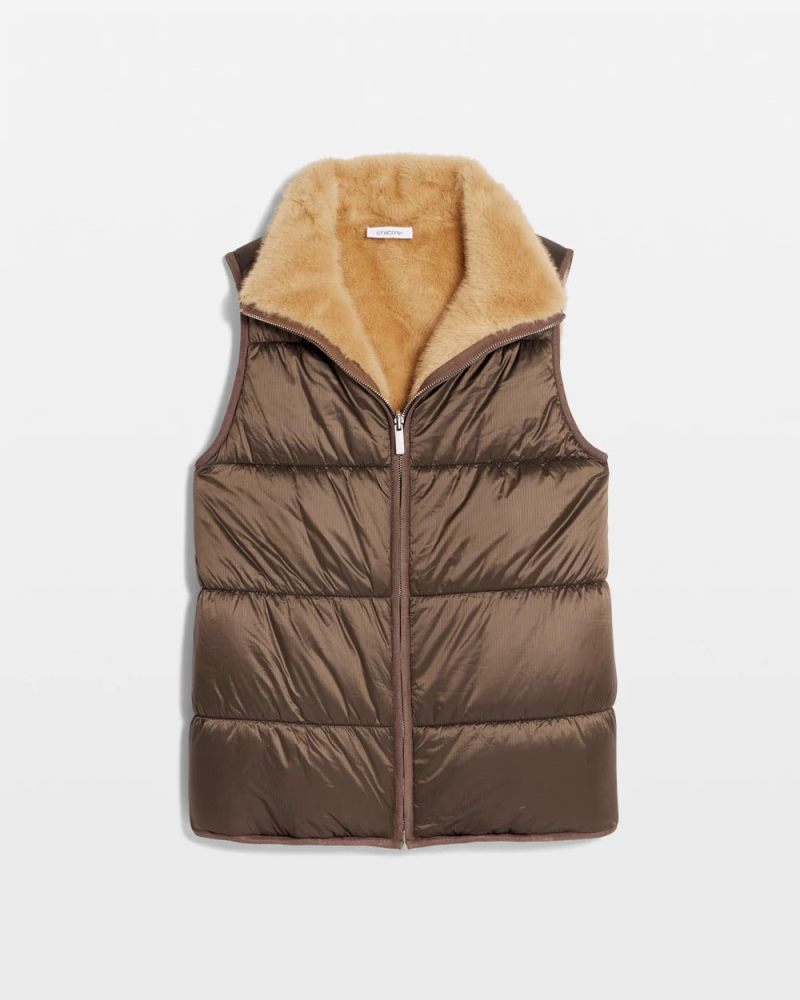 Chicos Zenergy® Reversible Faux-Fur Vest - WARM MOCHA