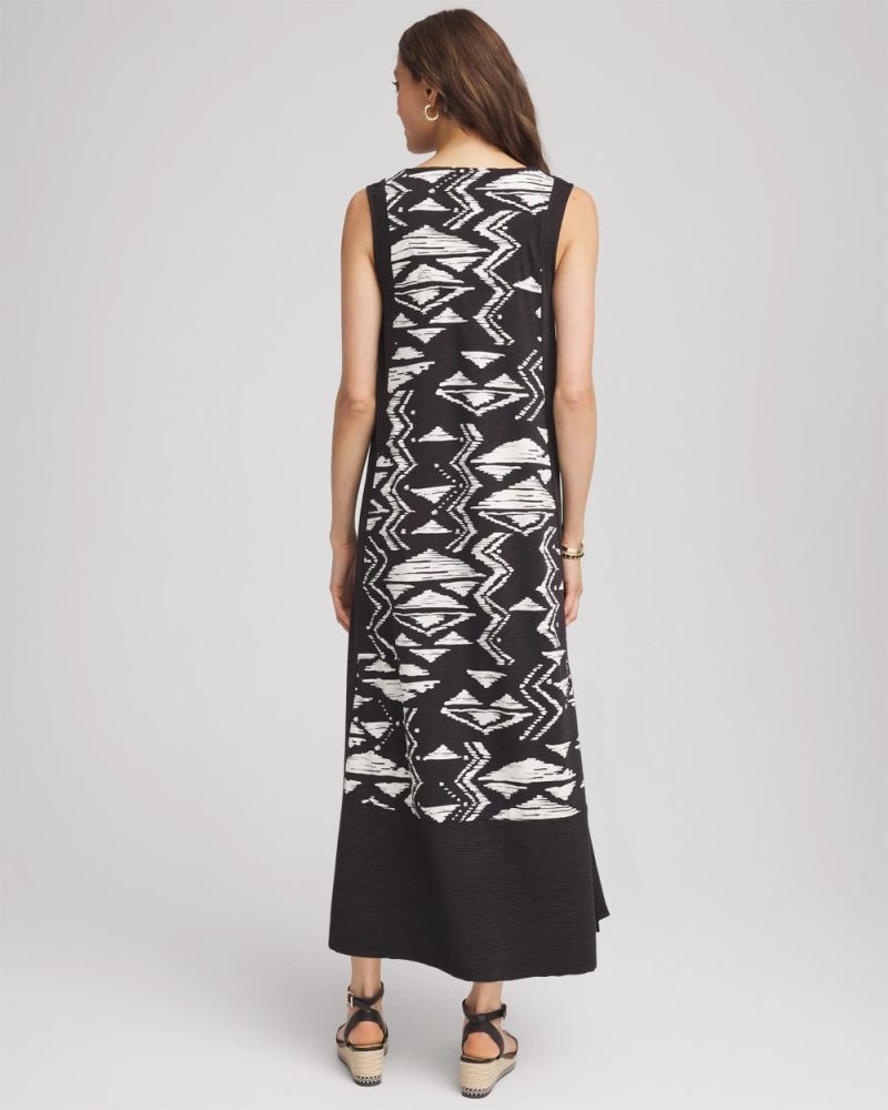 Chicos Travelers™ Crinkled Knit Dress - BLACK