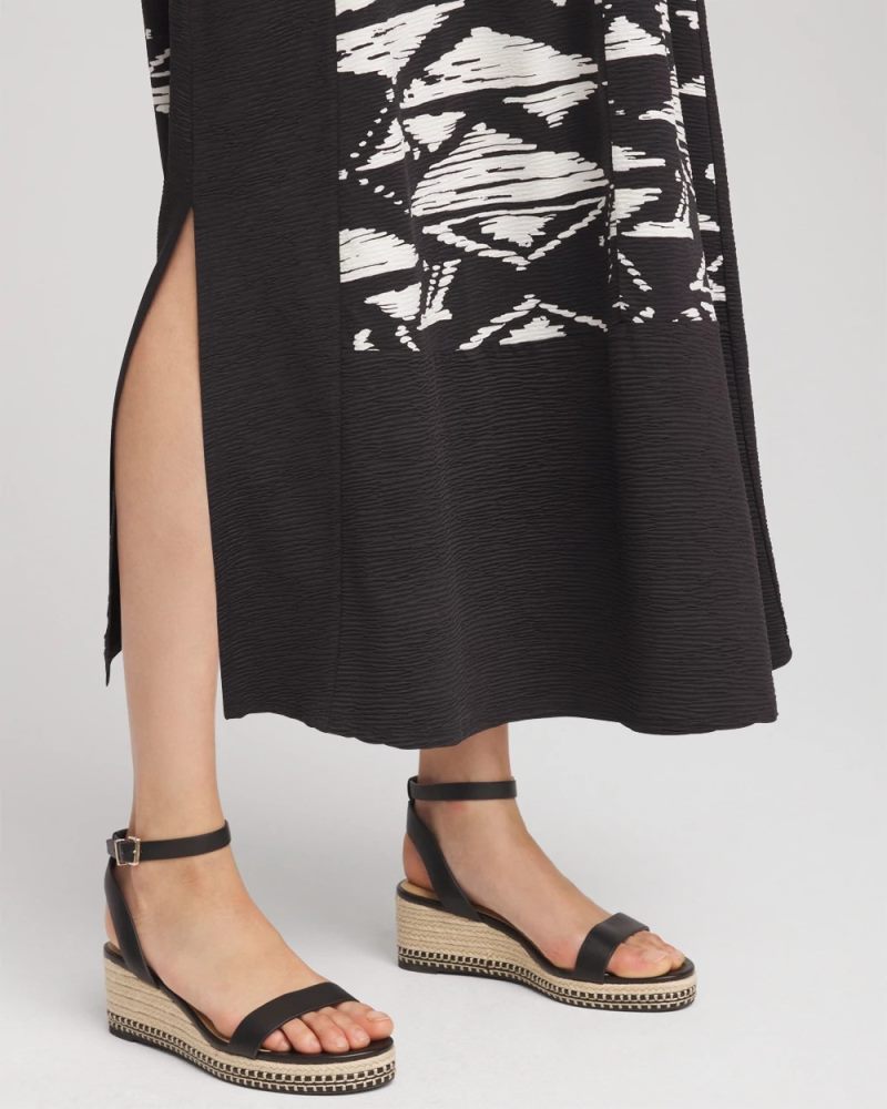 Chicos Travelers™ Crinkled Knit Dress - BLACK