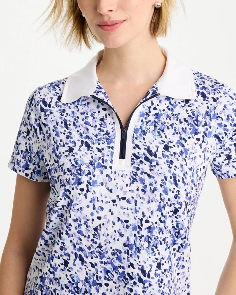 Chicos Zenergy® UPF Half-Zip Collared Pullover Top - AMPARO BLUE