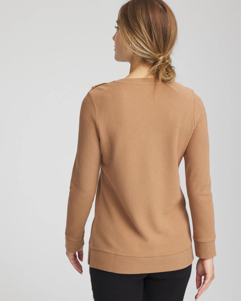 Chicos Zenergy® Ottoman Ribbed Tunic - CARAMEL APPLE