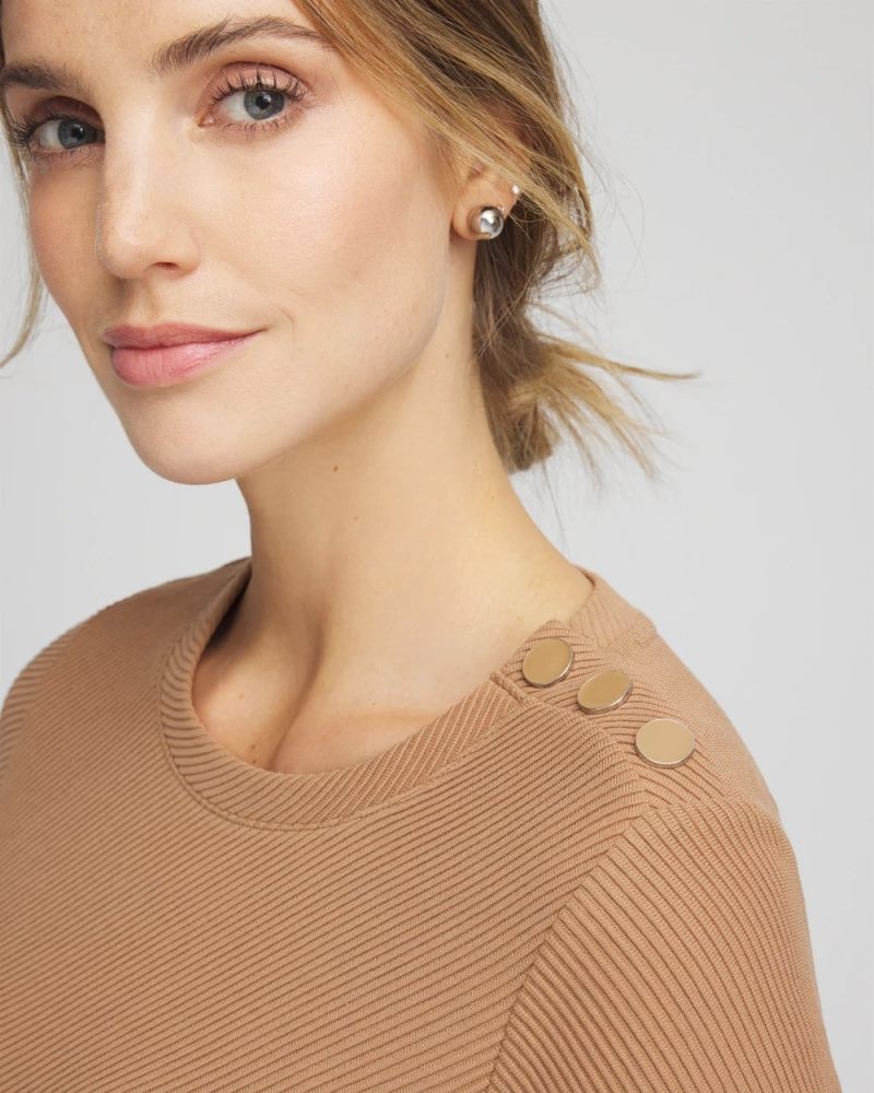 Chicos Zenergy® Ottoman Ribbed Tunic - CARAMEL APPLE