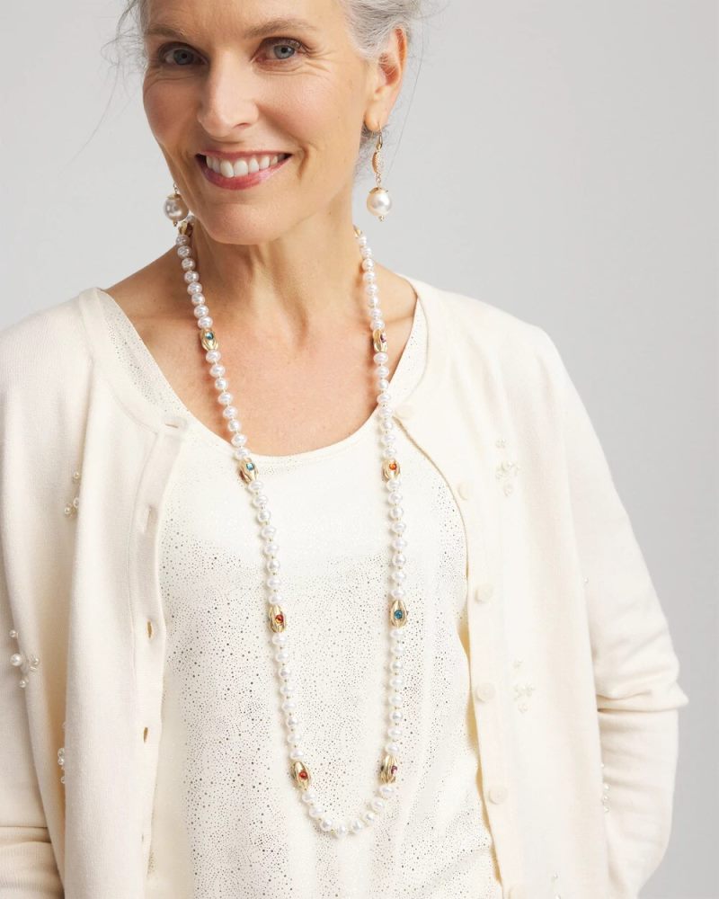 Chicos Goldtone Faux Pearl Single-Strand Necklace - PEARL