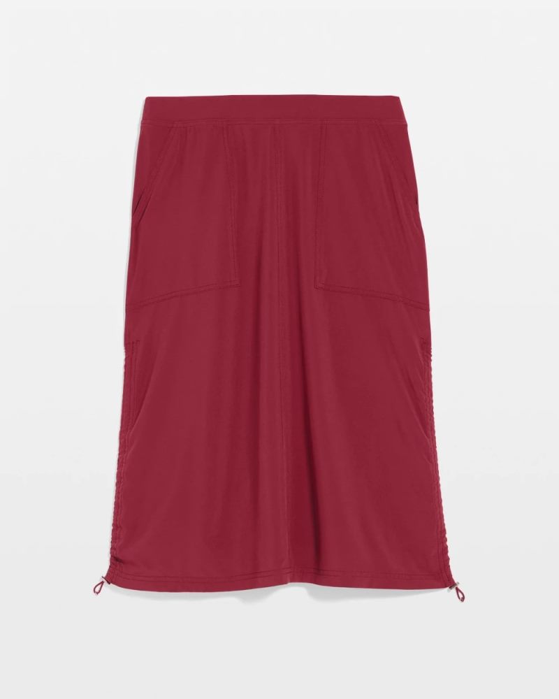 Chicos Zenergy® UPF Bungee-Hem Pull-On Skirt - RUSSET RED