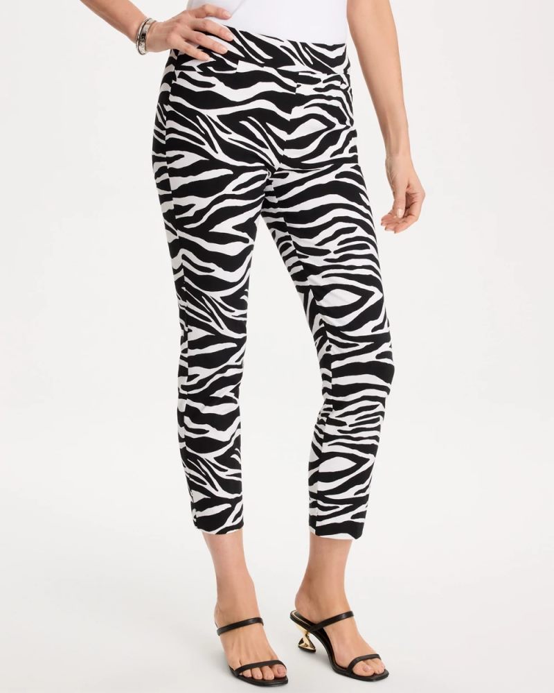 Chicos Zebra Brigitte™ Slim Pull-On Crop Pant - BLACK