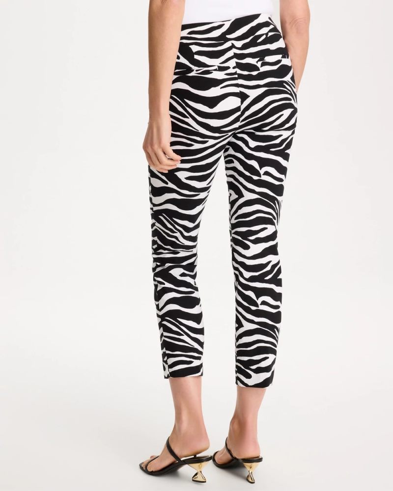 Chicos Zebra Brigitte™ Slim Pull-On Crop Pant - BLACK
