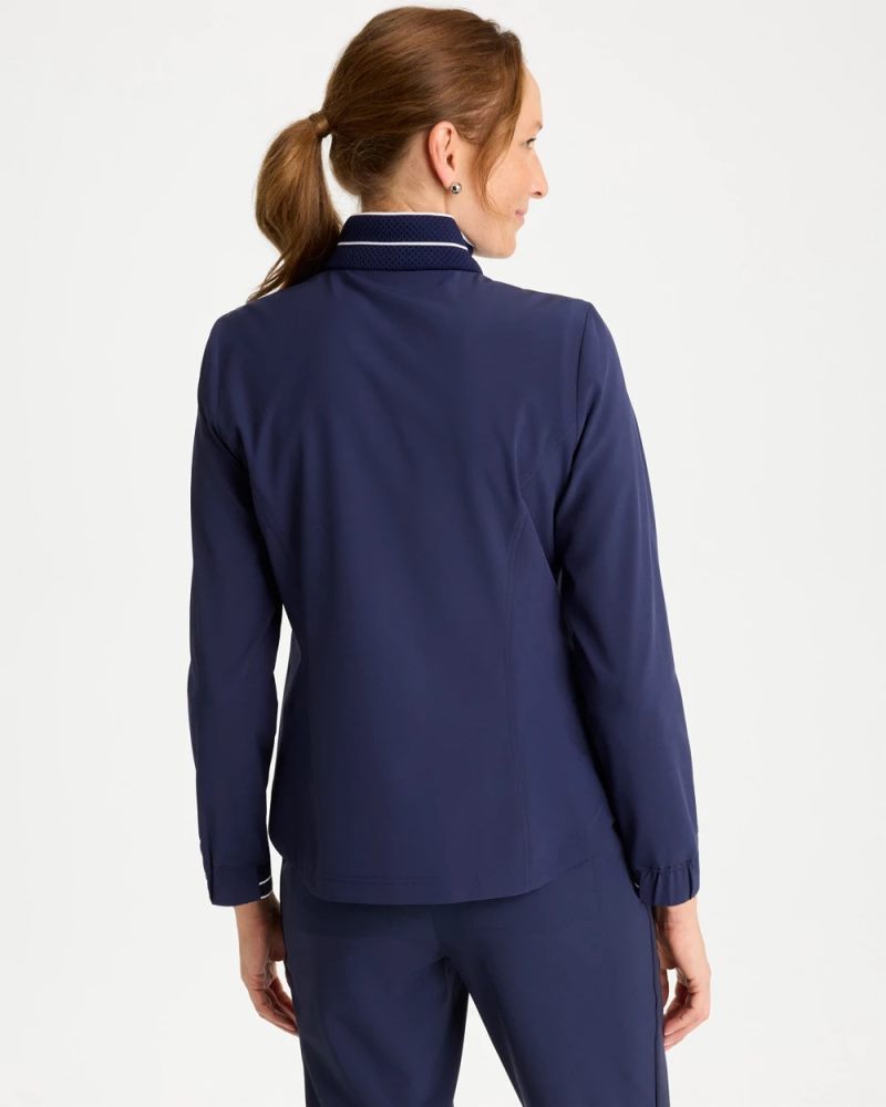 Chicos Zenergy® UPF Mesh Trim Jacket - PASSPORT BLUE
