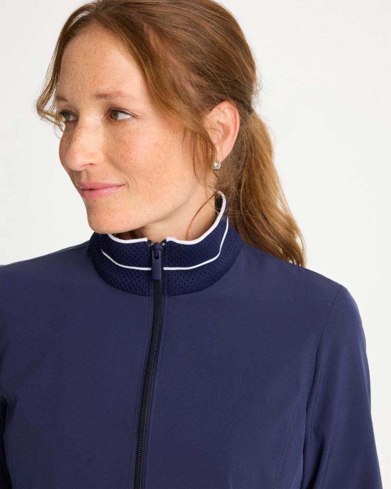 Chicos Zenergy® UPF Mesh Trim Jacket - PASSPORT BLUE