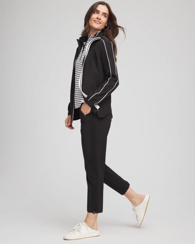 Chicos Zenergy® UPF Rib Mix Cropped Pants - BLACK