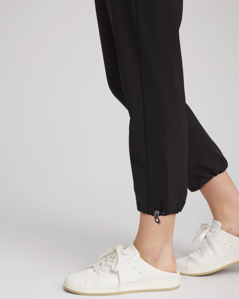 Chicos Zenergy® UPF Rib Mix Cropped Pants - BLACK