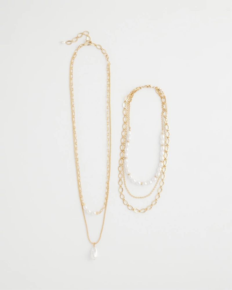 Chicos Convertible Pearl Multistrand Necklace - PEARL