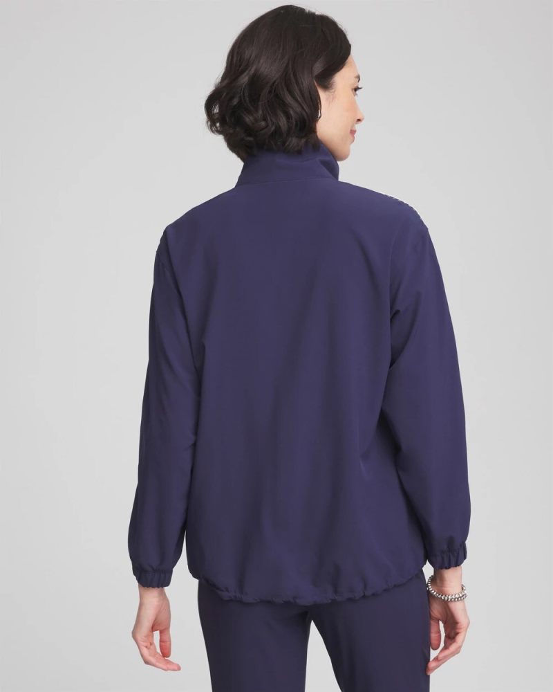 Chicos Zenergy® Zip-Front Striped Neema Jacket - PASSPORT BLUE