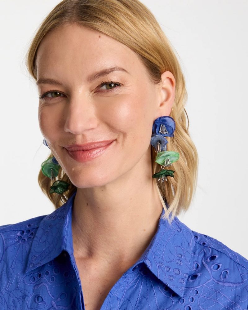 Chicos Multi Floral Linear Earrings - MULTI