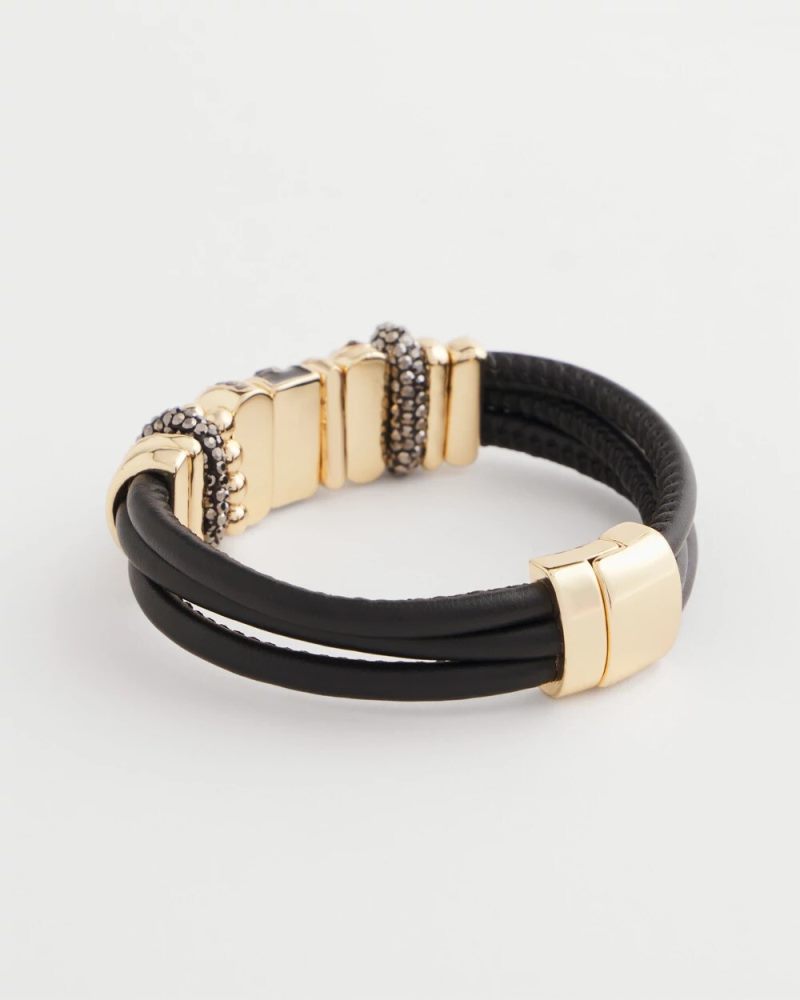Chicos Black & Goldtone Charm Bracelet - BLACK/GOLD