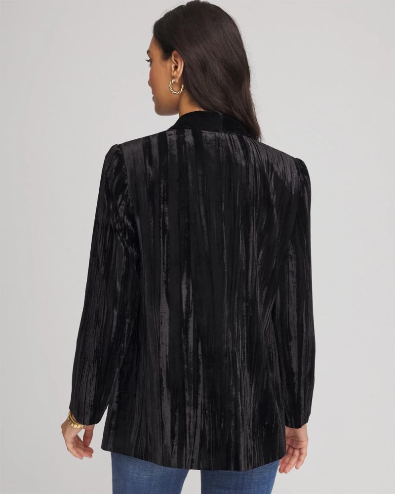 Chicos Velvet Shawl Collar Blazer - BLACK