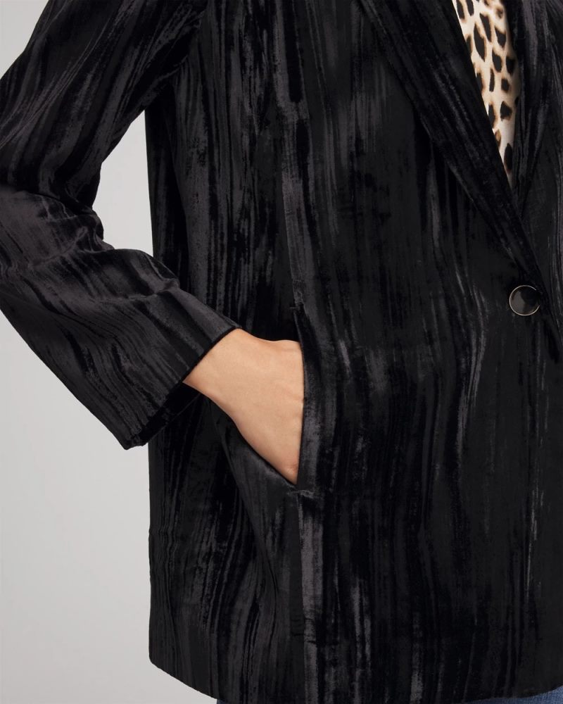 Chicos Velvet Shawl Collar Blazer - BLACK
