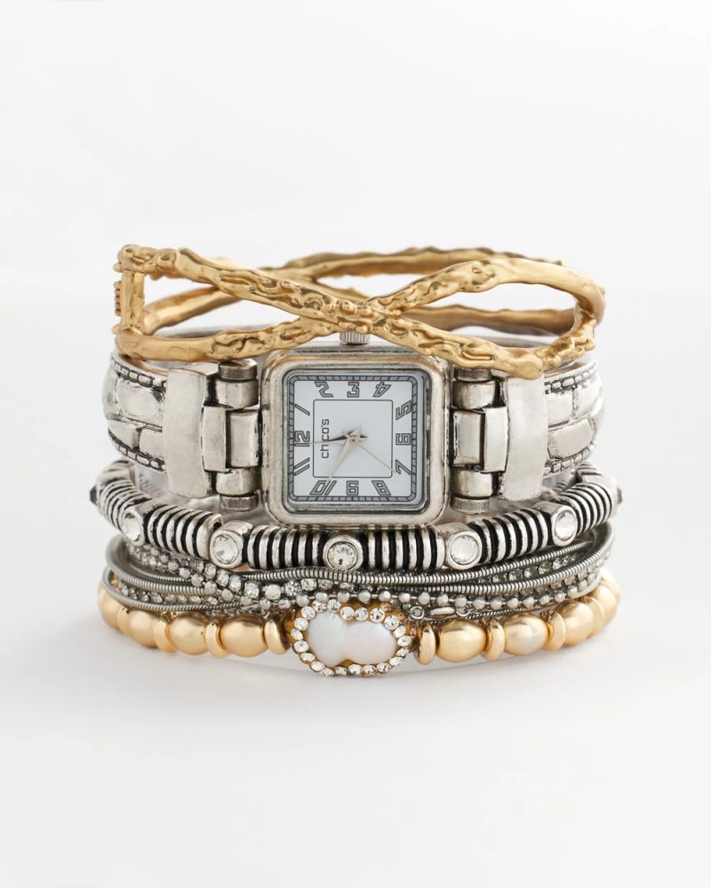 Chicos Silvertone Multistrand Bracelet - SILVER