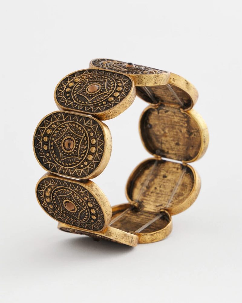 Chicos Medallion Stretch Bracelet - GOLD