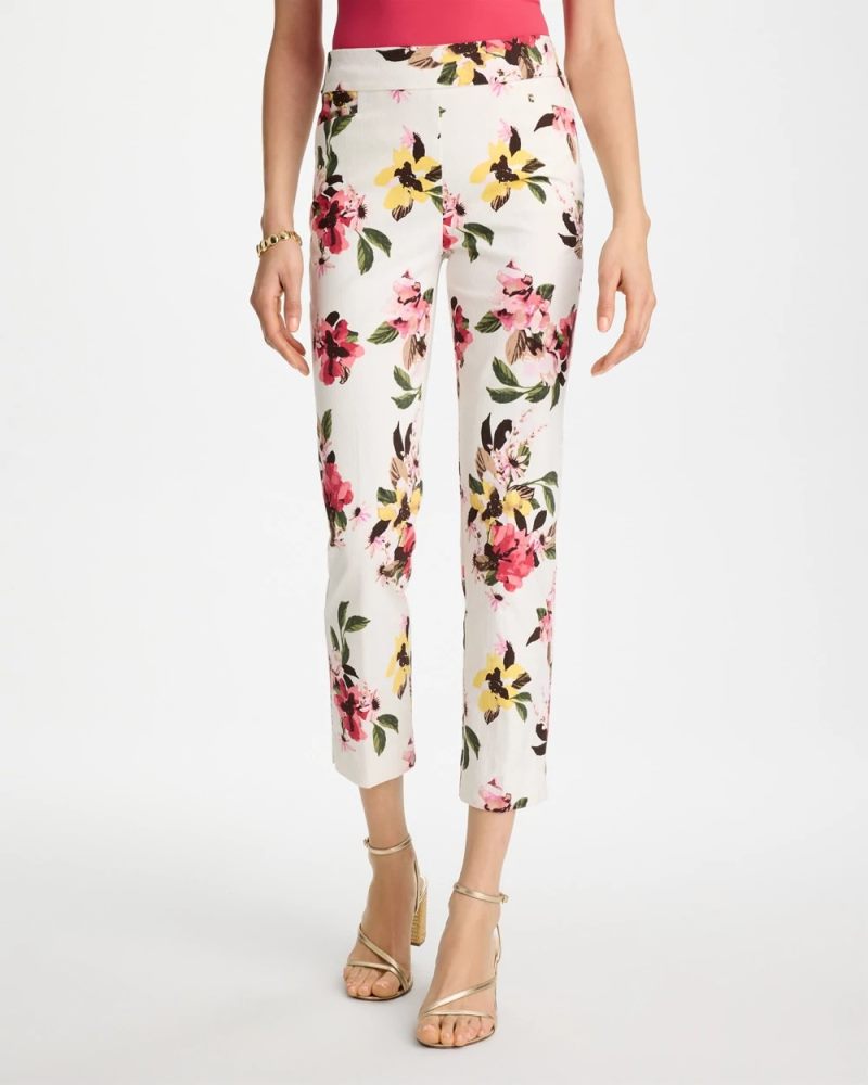 Chicos Brigitte™ Slim Mari Bloom Crop - HOT HONEYSUCKLE