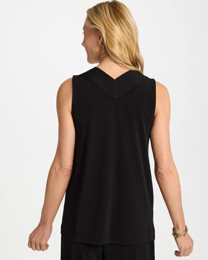 Chicos Travelers™ Knit V-Neck Tank - BLACK