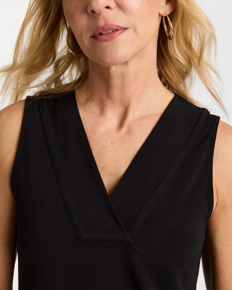 Chicos Travelers™ Knit V-Neck Tank - BLACK