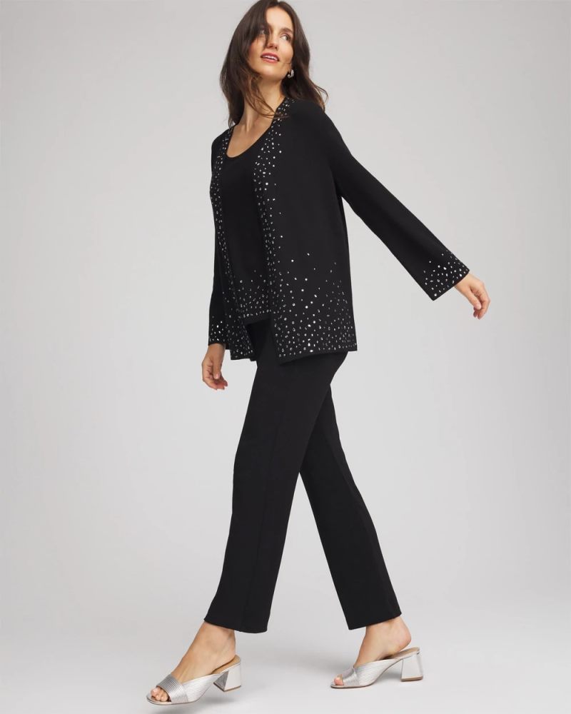 Chicos Travelers™ Embellished Cardigan - TRAVELERS BLACK