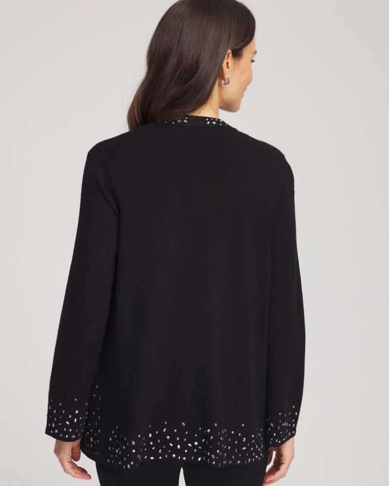 Chicos Travelers™ Embellished Cardigan - TRAVELERS BLACK