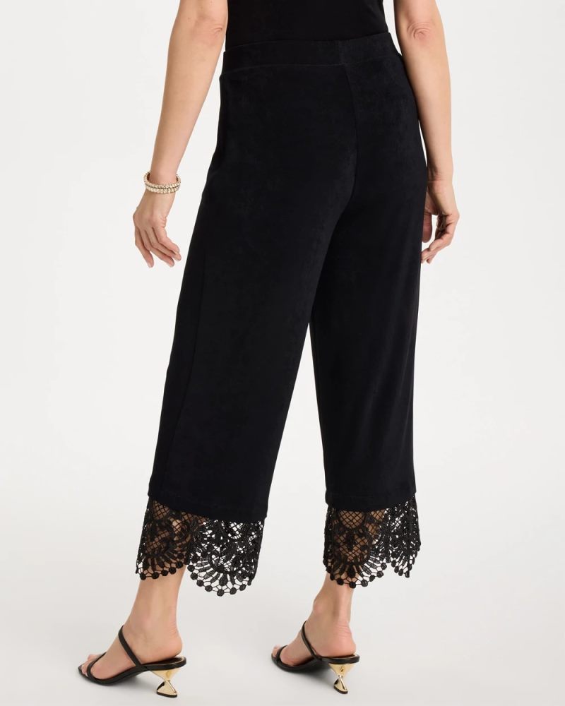 Chicos Travelers™ Lace Trim Cropped Pants - TRAVELERS BLACK