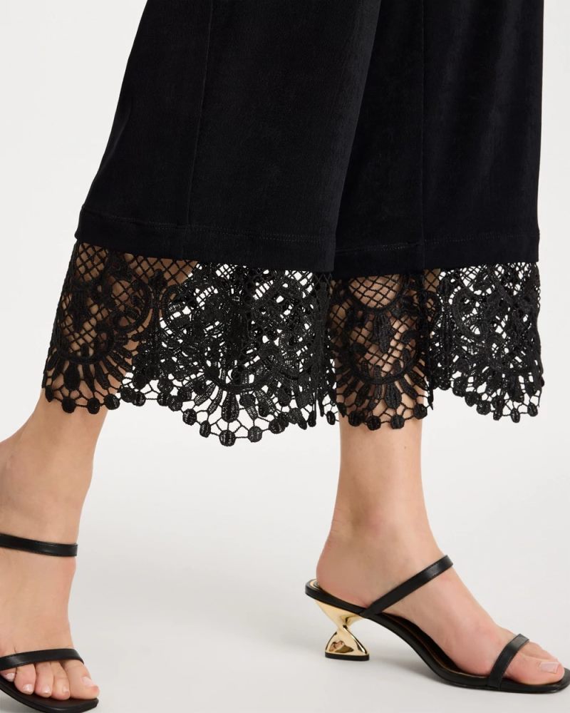 Chicos Travelers™ Lace Trim Cropped Pants - TRAVELERS BLACK