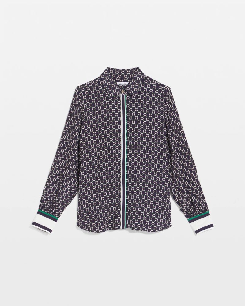 Chicos Faux Silk Twill Shirt - PASSPORT BLUE