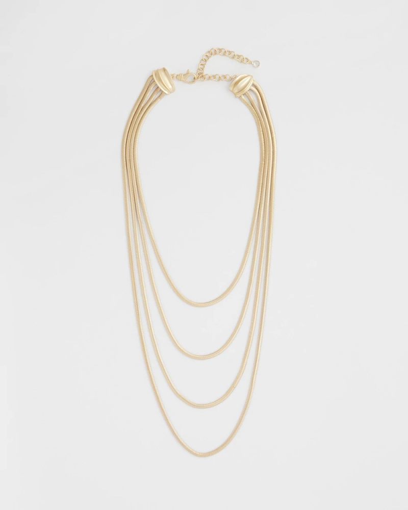 Chicos Multi-Layer Snake Chain Necklace - GOLD