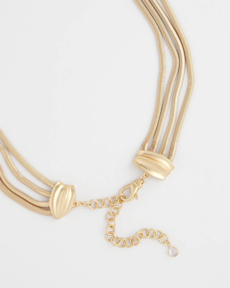 Chicos Multi-Layer Snake Chain Necklace - GOLD