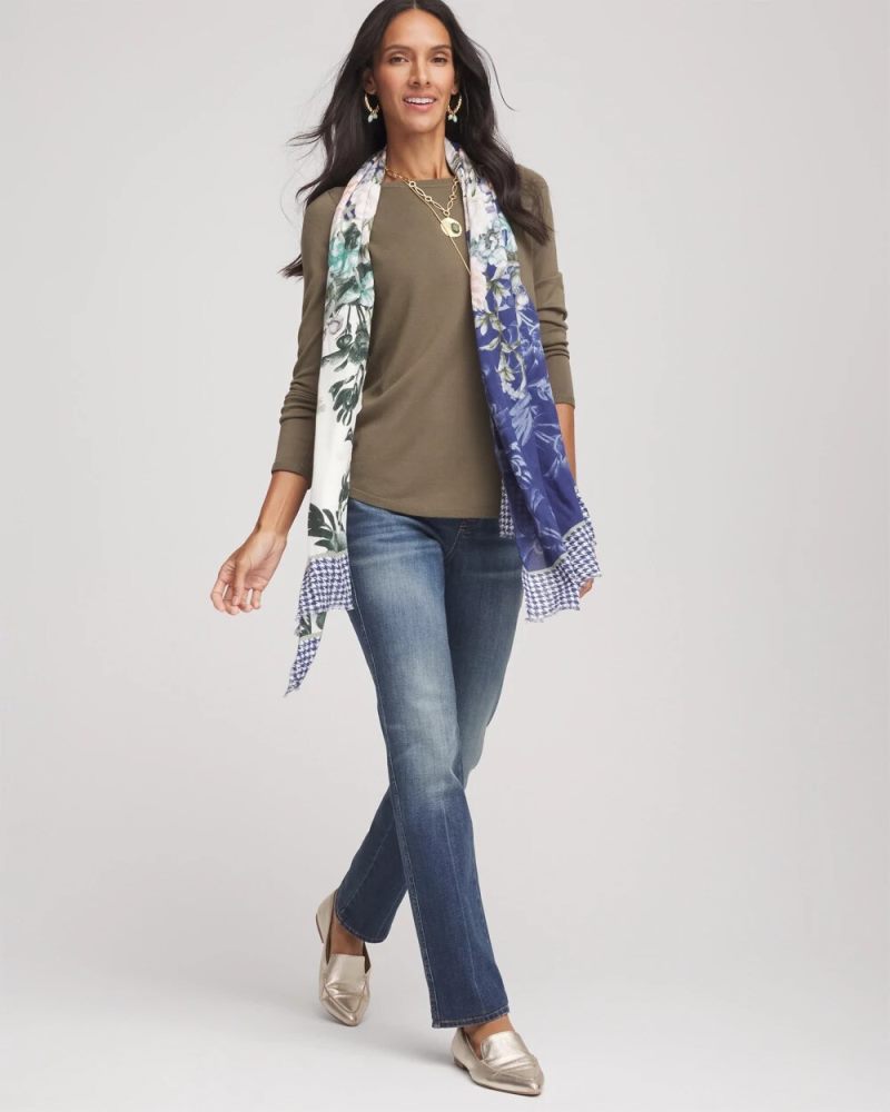 Chicos Ella Bateau Pullover Sweater - NETTLE LEAF
