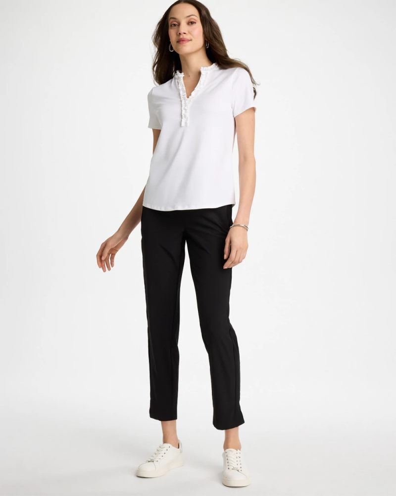Chicos Zenergy® UPF Rib Mix Ankle Pants - BLACK