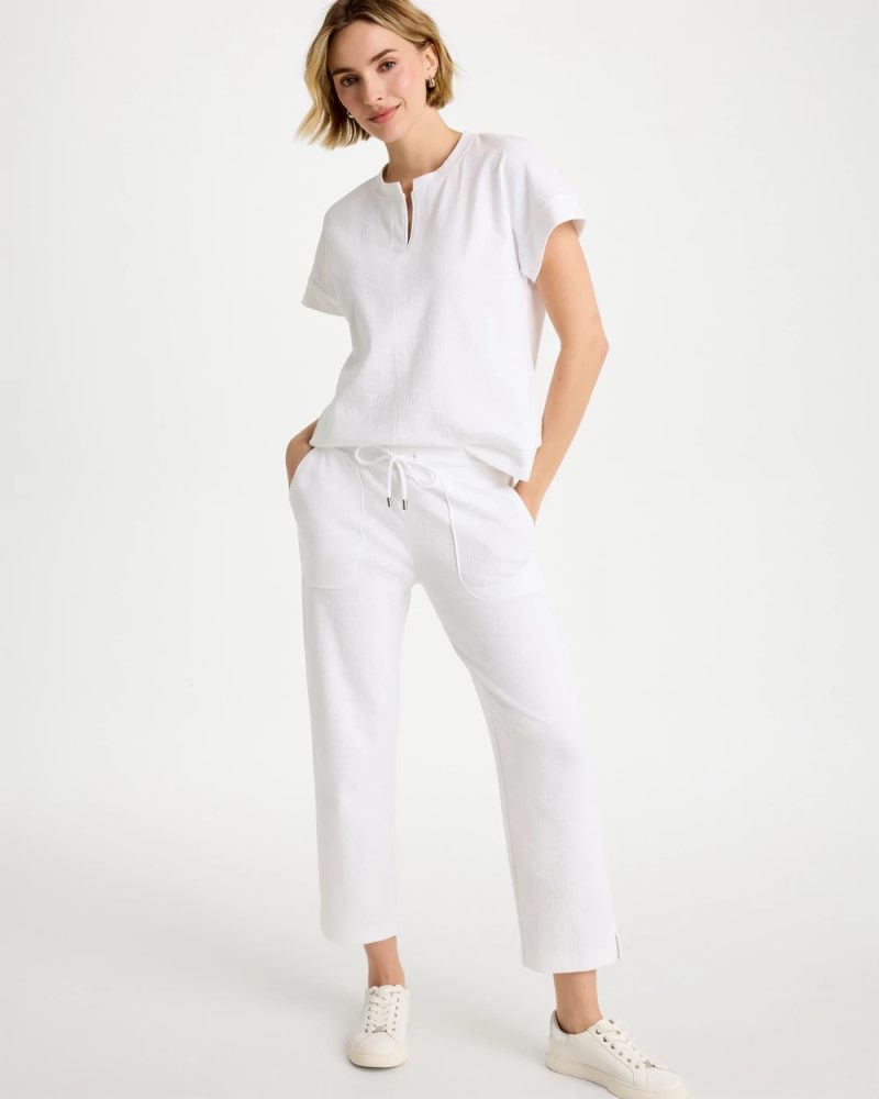 Chicos Zenergy® Crosshatch Knit Cropped Pants - ALABASTER