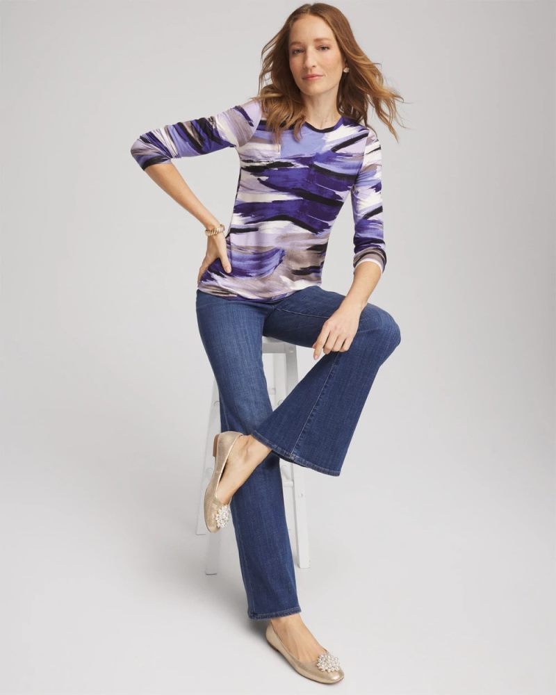 Chicos Touch of Cool™ Crewneck Layering Tee - BLACK