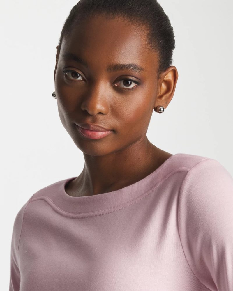 Chicos Pima 3/4 Sleeve Tee - SWEET BLOSSOM