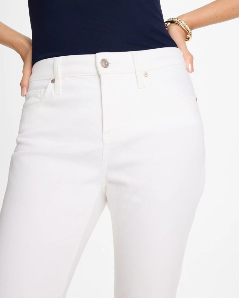Chicos No-Stain Girlfriend Frayed Ankle Jeans - ALABASTER
