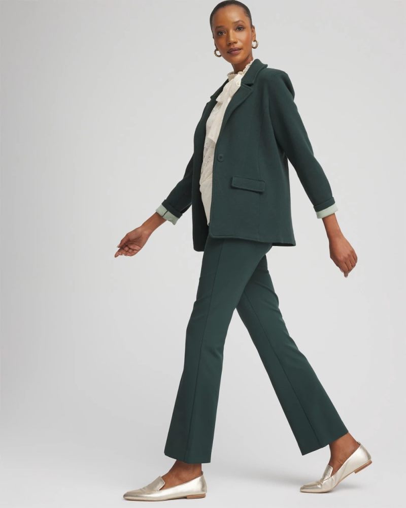 Chicos Lightweight Juliet Flared Ankle Pants - DARKEST SPRUCE