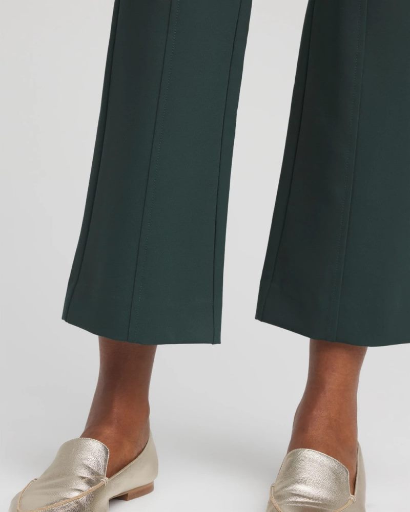 Chicos Lightweight Juliet Flared Ankle Pants - DARKEST SPRUCE