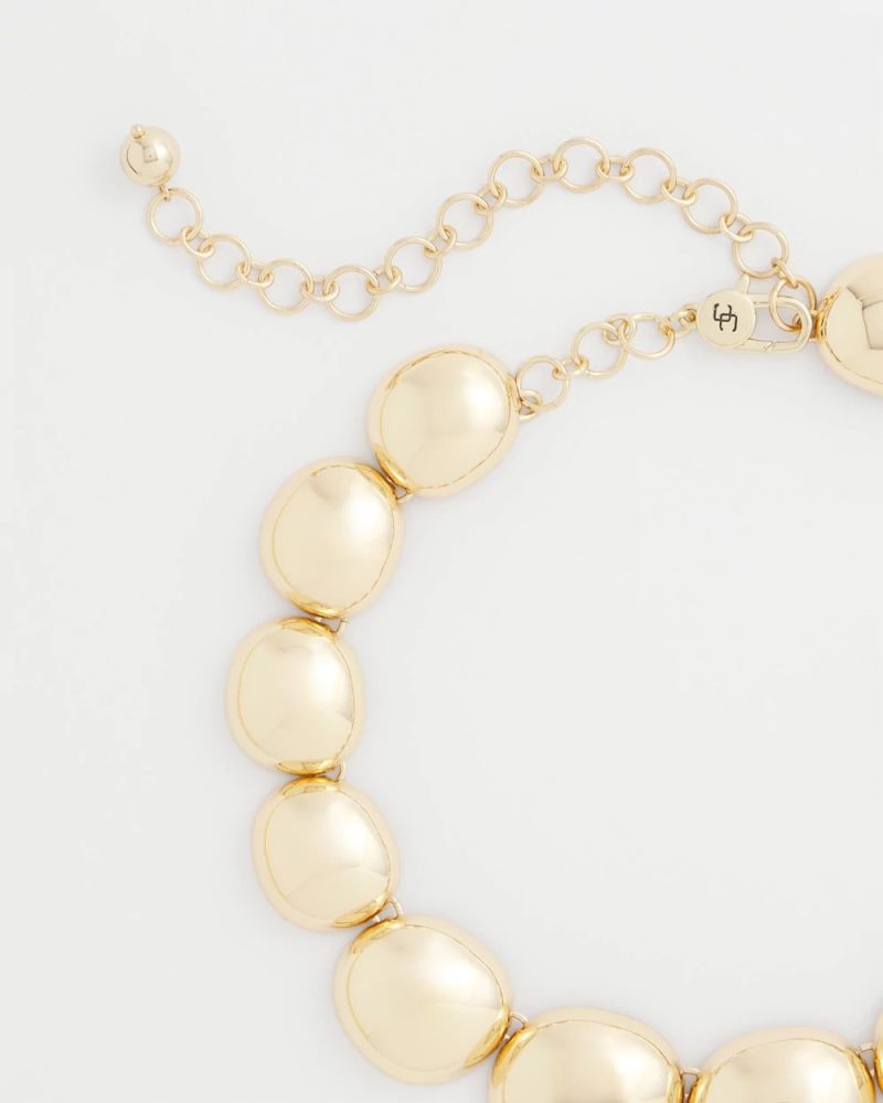 Chicos Gold Pebble Collar Necklace - GOLD