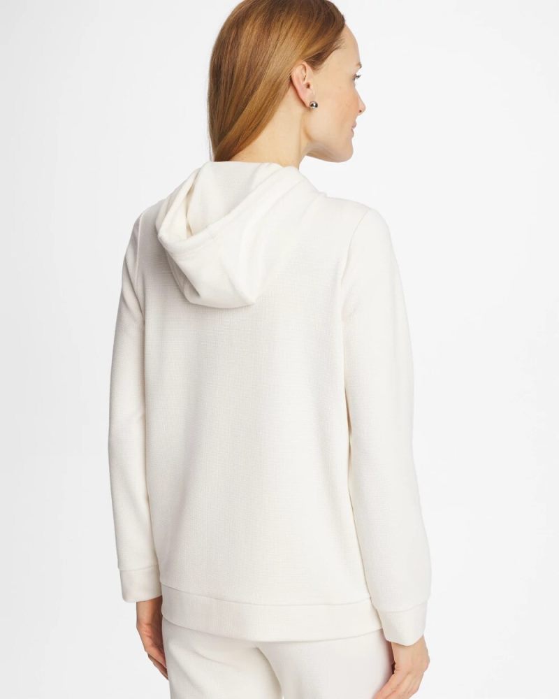 Chicos Zenergy® Soft Waffle Hooded Top - CREAM