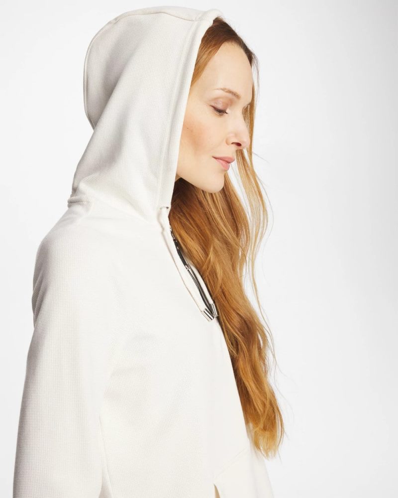 Chicos Zenergy® Soft Waffle Hooded Top - CREAM